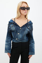 Balenciaga // Blue Dark Wash Swing Denim Jacket – VSP Consignment