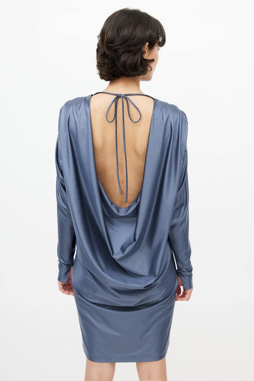 Balenciaga Blue Drape Dress