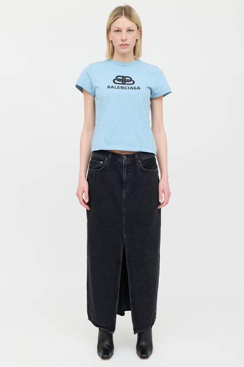 Balenciaga Cropped Logo T-Shirt