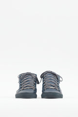 Balenciaga Blue Leather Arena High Top Sneaker