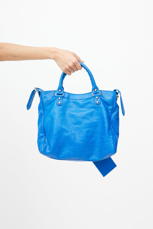 Balenciaga Blue Leather City Bag