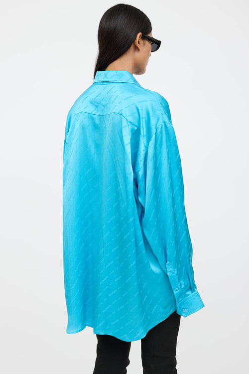Balenciaga Silk Logo Long Sleeve Shirt