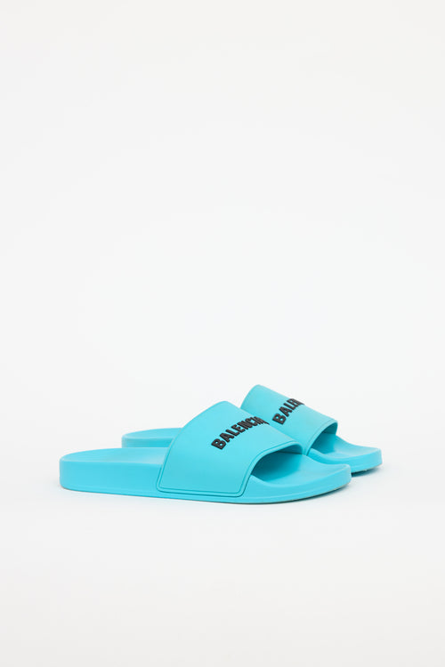 Balenciaga Logo Pool Slide