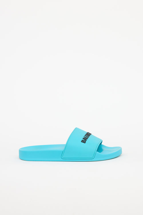 Balenciaga Logo Pool Slide