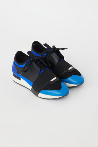 Balenciaga Blue & Multi Race Runner Sneaker