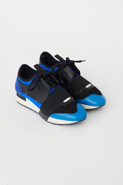 Balenciaga Blue & Multi Race Runner Sneaker