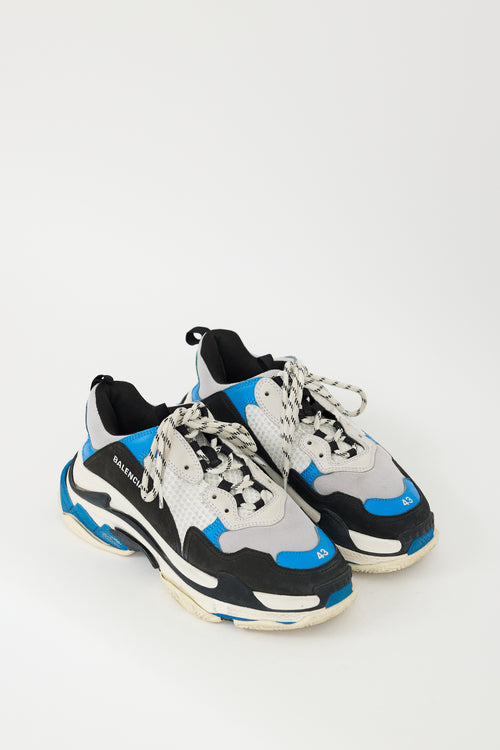 Balenciaga Blue & Multicolour Triple S Sneaker