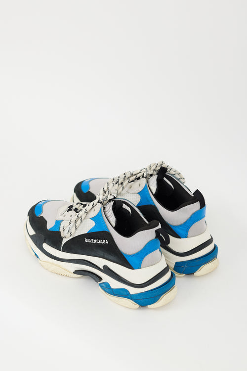Balenciaga Blue & Multicolour Triple S Sneaker