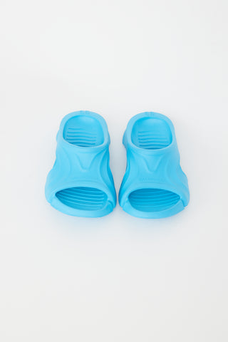 Balenciaga Blue Mold Textured Rubber Slide Sandal