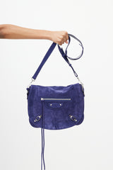Balenciaga Blue Neo Folk Messenger Bag
