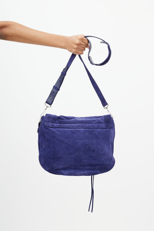Balenciaga Blue Neo Folk Messenger Bag