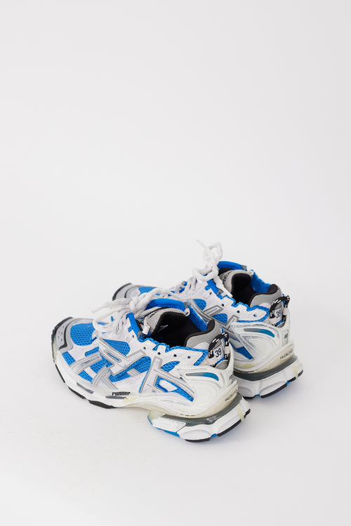 Balenciaga Blue & White Deconstructed Runner Sneaker