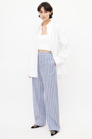 Balenciaga Blue & White Stripe Trouser