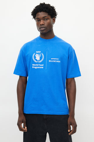 Balenciaga Blue & White World Food Programme T-Shirt