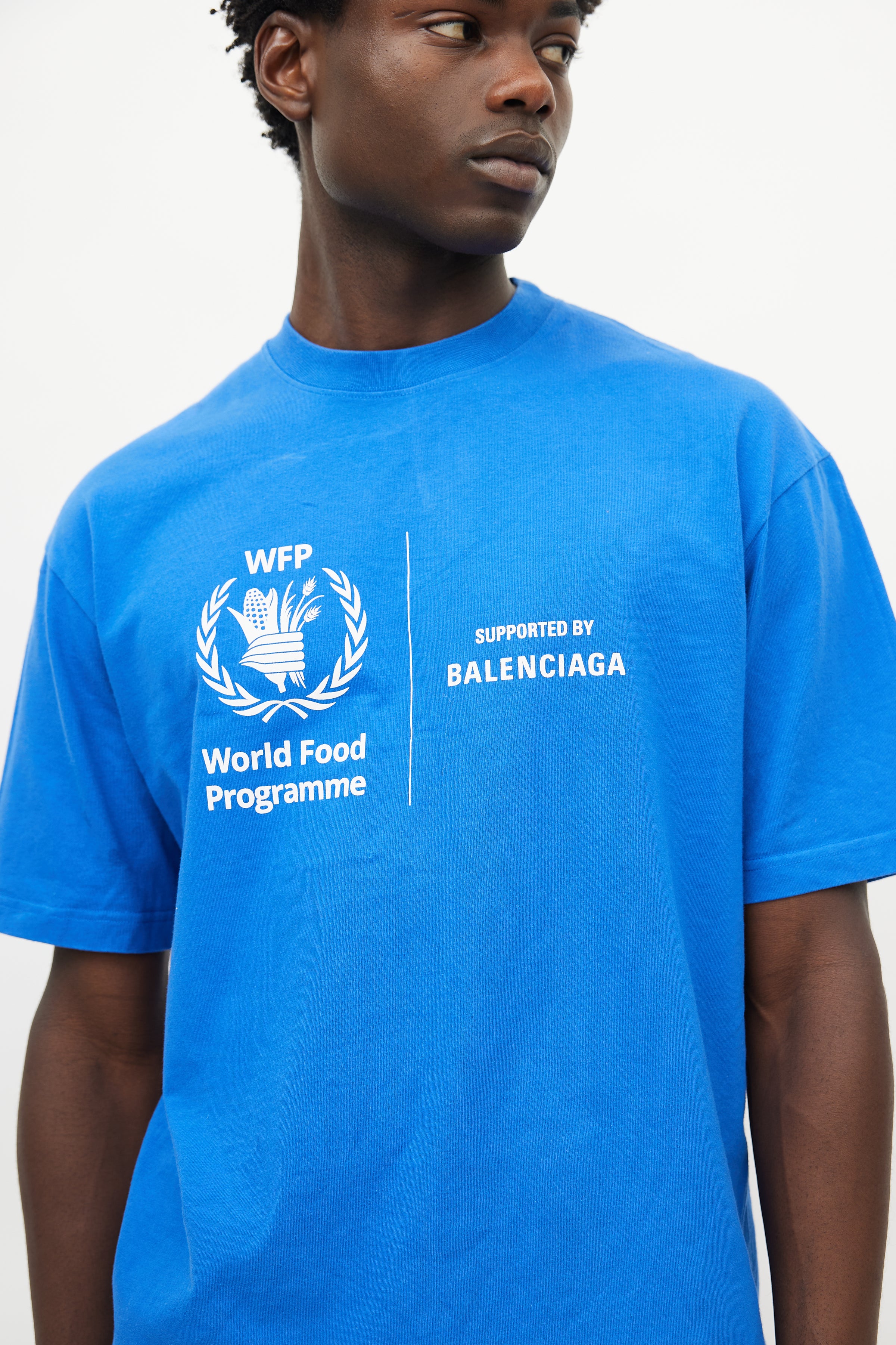 Mens Shirt Apparel Clearance Balenciaga Wfp T Shirt Blue