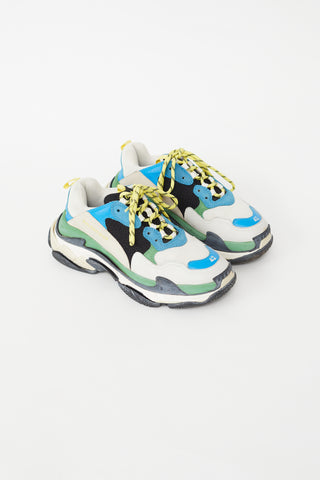 Balenciaga Blue & Multi Triple S Chunky Sneaker