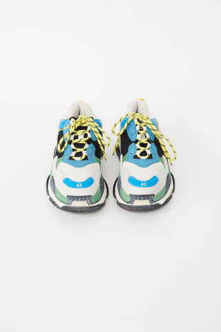 Balenciaga Blue & Multi Triple S Chunky Sneaker