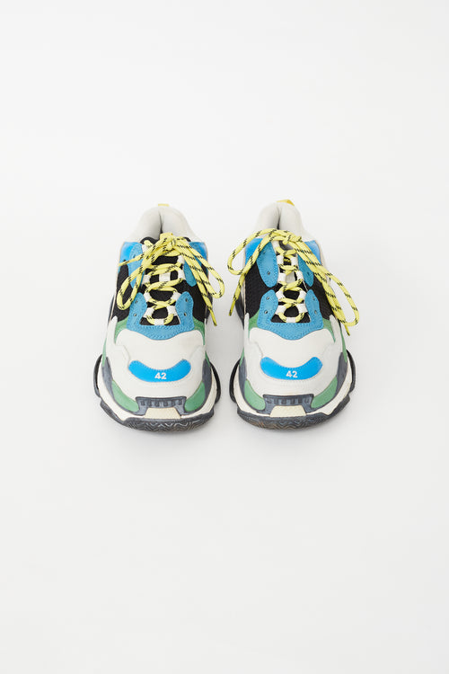 Balenciaga Blue & Multi Triple S Chunky Sneaker