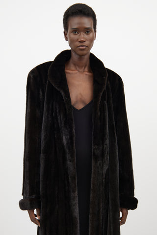 Balenciaga Dark Brown Fur Coat