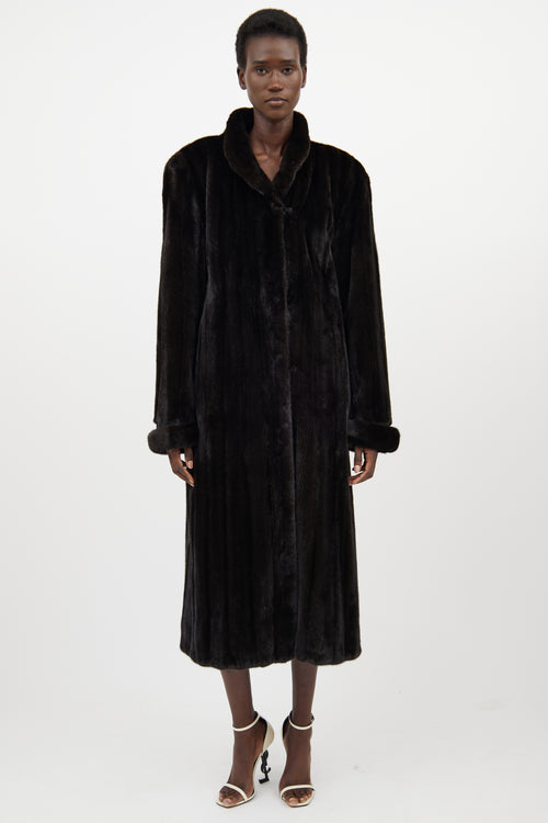 Balenciaga Dark Brown Fur Coat