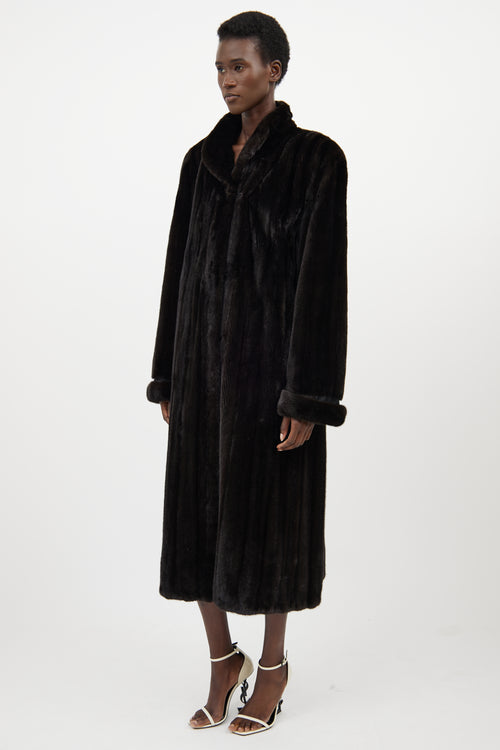 Balenciaga Dark Brown Fur Coat