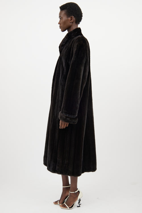 Balenciaga Dark Brown Fur Coat