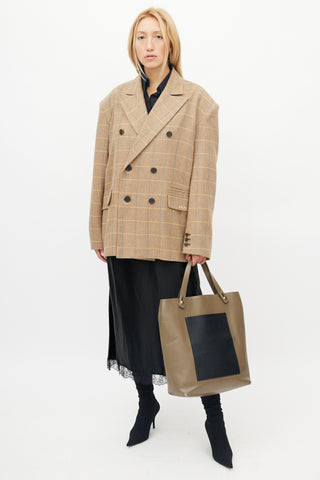 Balenciaga Brown & Black Leather Tote Bag