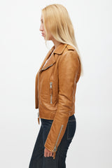 Balenciaga Brown Leather Biker Jacket