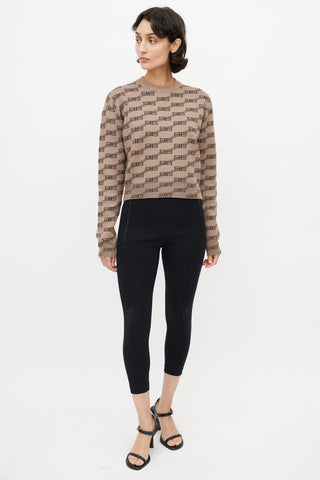 Balenciaga Brown Monogram Knit Sweater