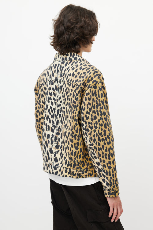 Balenciaga Brown & Multicolour Print Denim Jacket