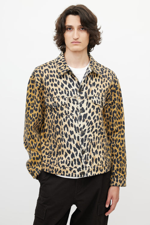 Balenciaga Brown & Multicolour Print Denim Jacket
