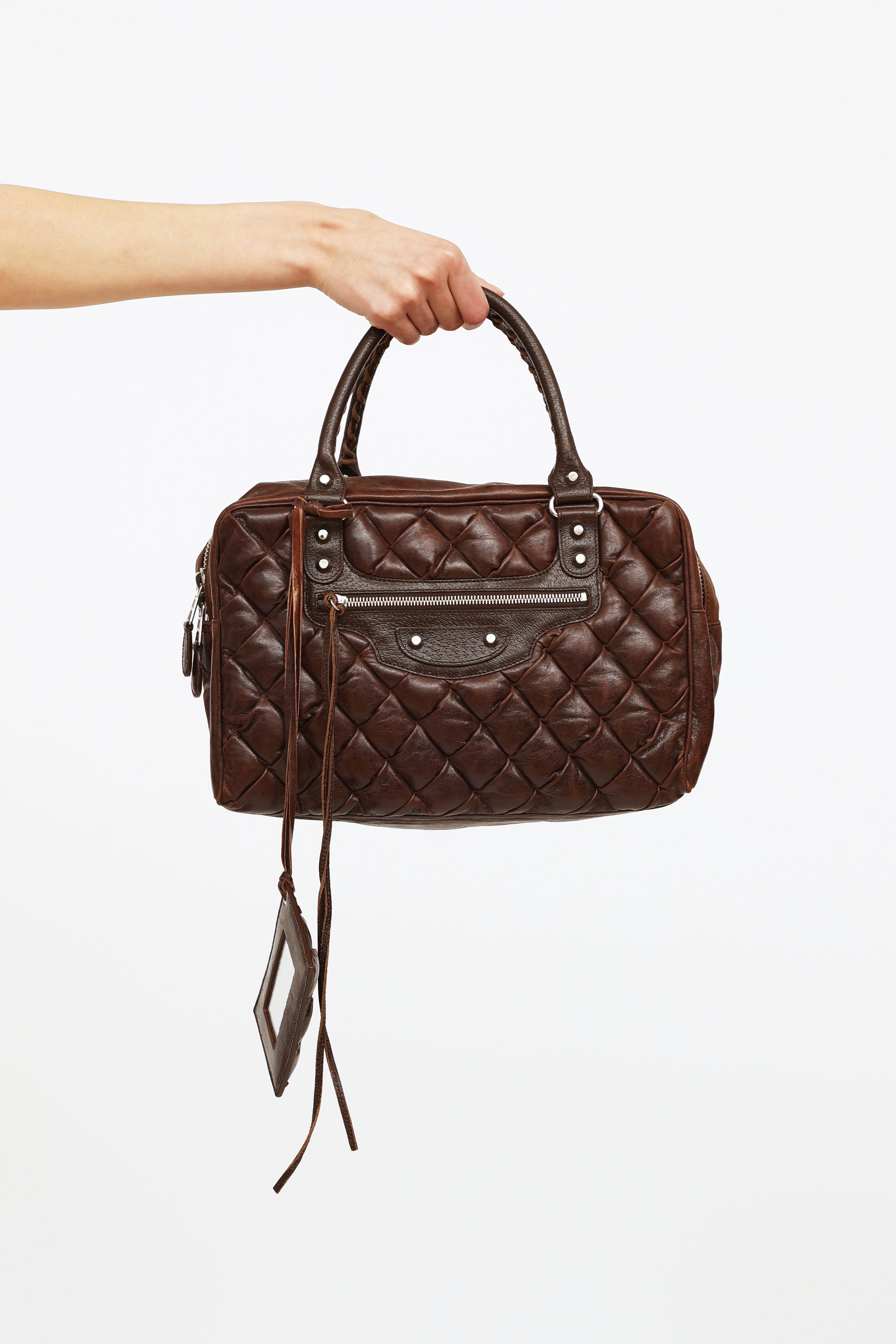 Cloth handbag Balenciaga Brown in Cloth - 33475178
