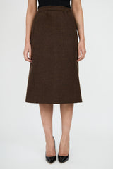 BalenciagaBrown Wool Blazer & Skirt Set