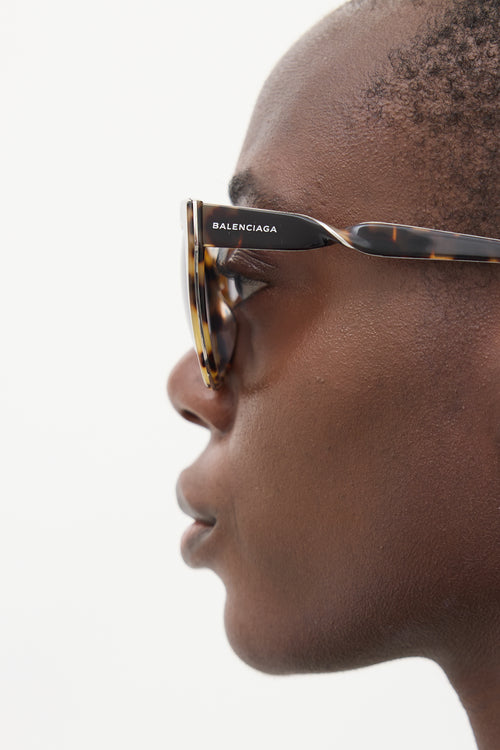 Balenciaga Brown BA52 Twisted Sunglasses