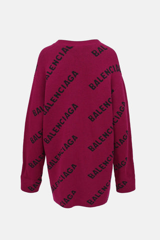 Balenciaga 2021 Knit Logo Cardigan