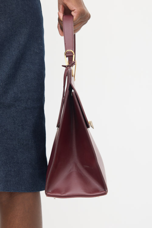 Balenciaga Burgundy Leather Le Dix Cartable M Bag