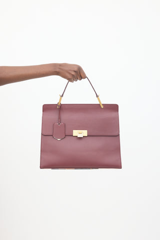 Balenciaga Burgundy Leather Le Dix Cartable M Bag