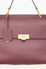 Balenciaga Burgundy Leather Le Dix Cartable M Bag