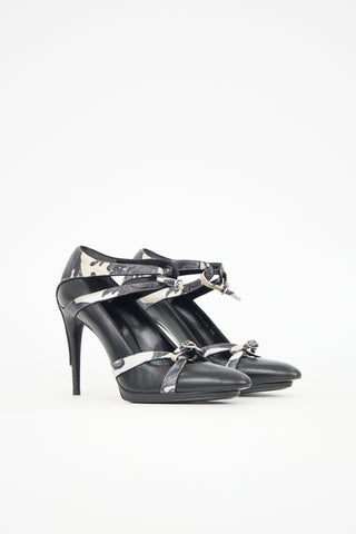 Balenciaga Leather Cut Out Camo Pump