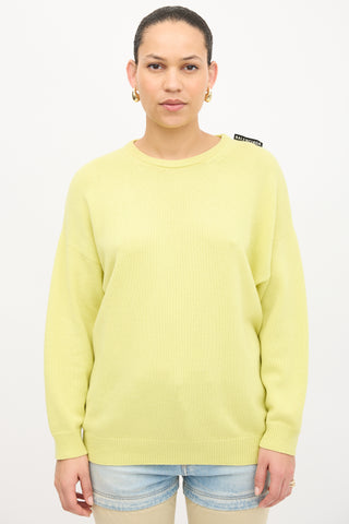 Balenciaga Cashmere Logo Tab  Sweater