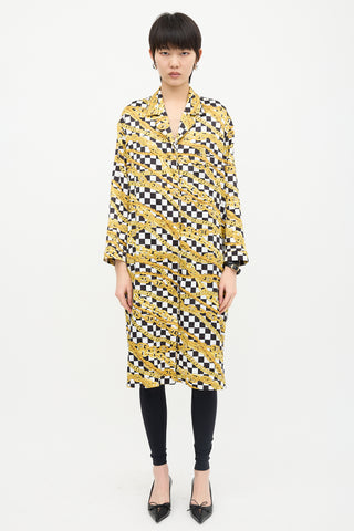 Balenciaga Chain & Checkerboard Pajama Dress