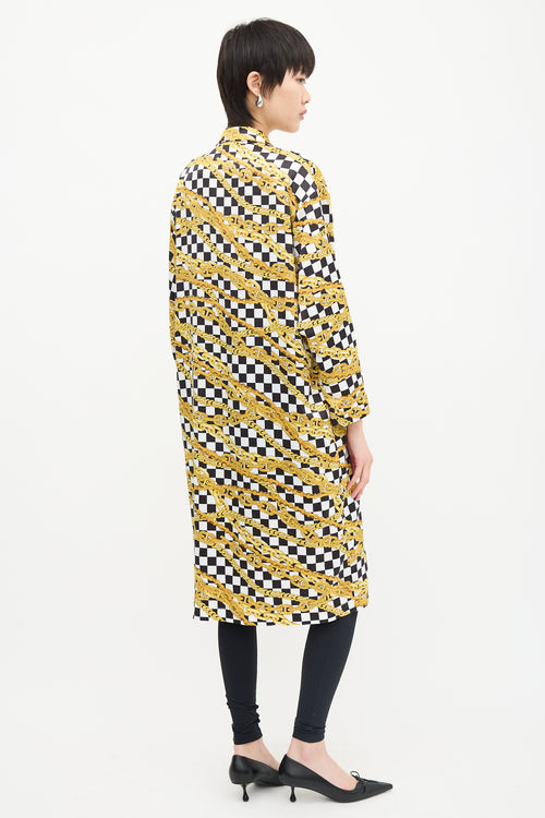 Balenciaga Chain & Checkerboard Pajama Dress