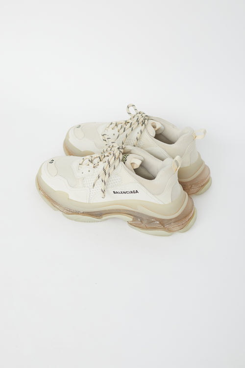 Balenciaga Cream & Beige Triple S  Sneaker