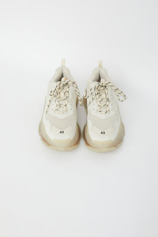 Balenciaga Cream & Beige Triple S  Sneaker