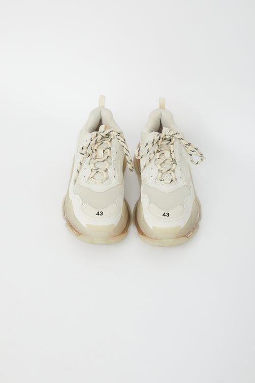 Balenciaga Cream & Beige Triple S  Sneaker