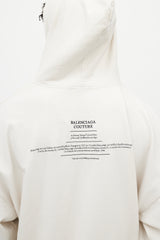 Balenciaga Cream & Black Couture Address Oversized Hoodie