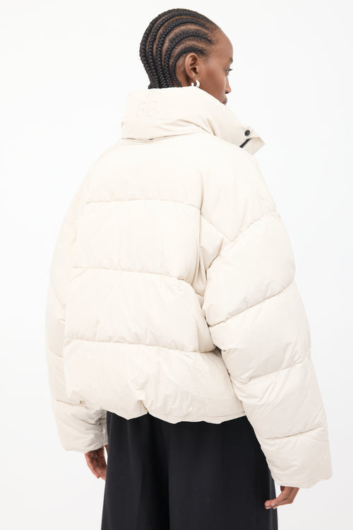 Balenciaga Cream Cropped Puffer Jacket