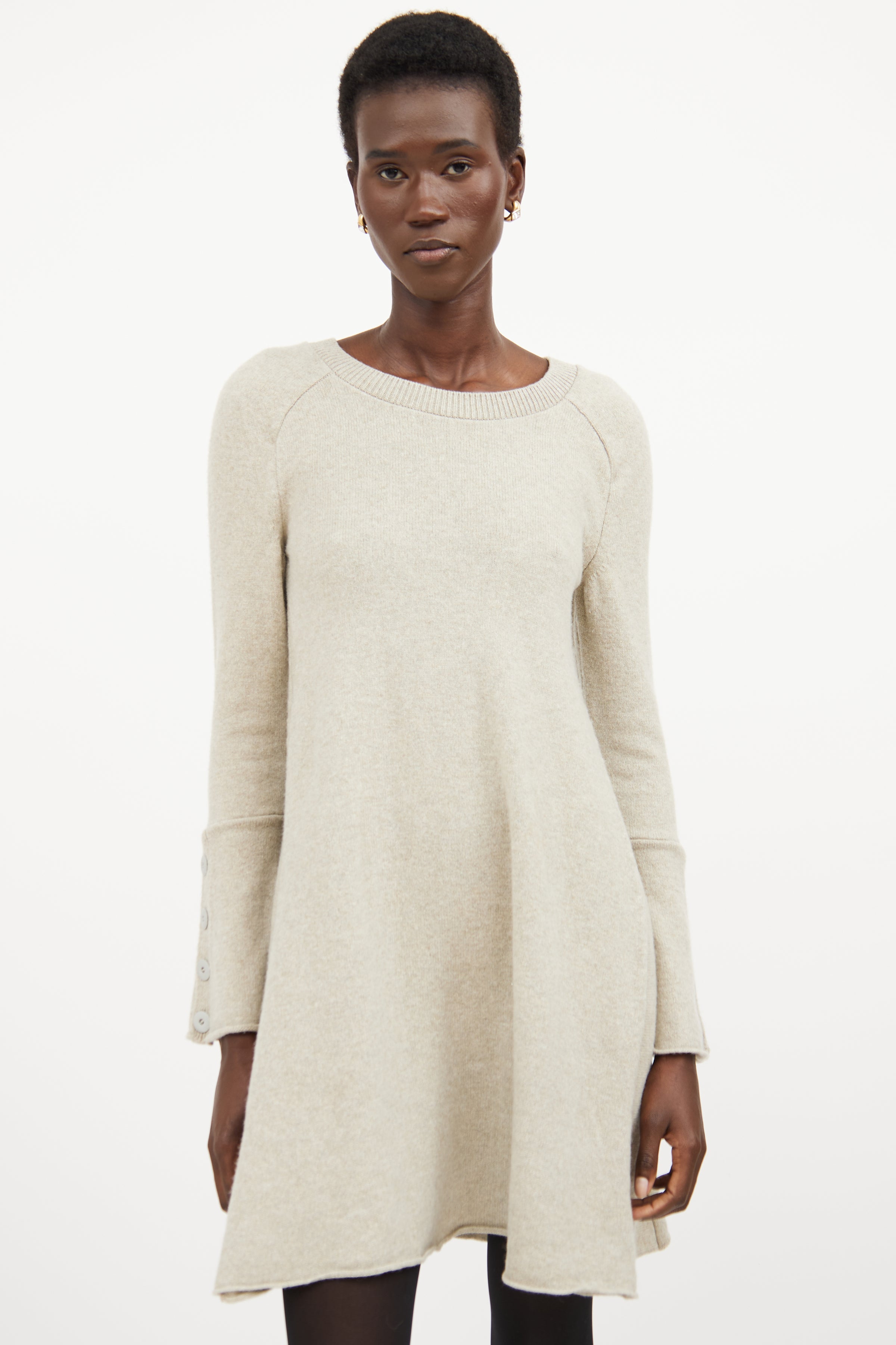 Balenciaga // Grey Wool Knit Sweater Dress VSP Consignment Balenciaga // Grey Wool Knit Sweater Dress VSP Consignment