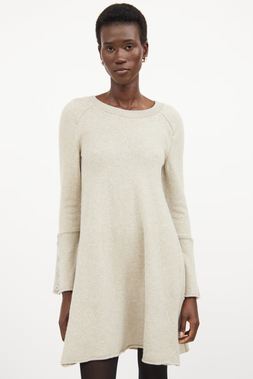 Balenciaga Grey Wool Knit Sweater Dress