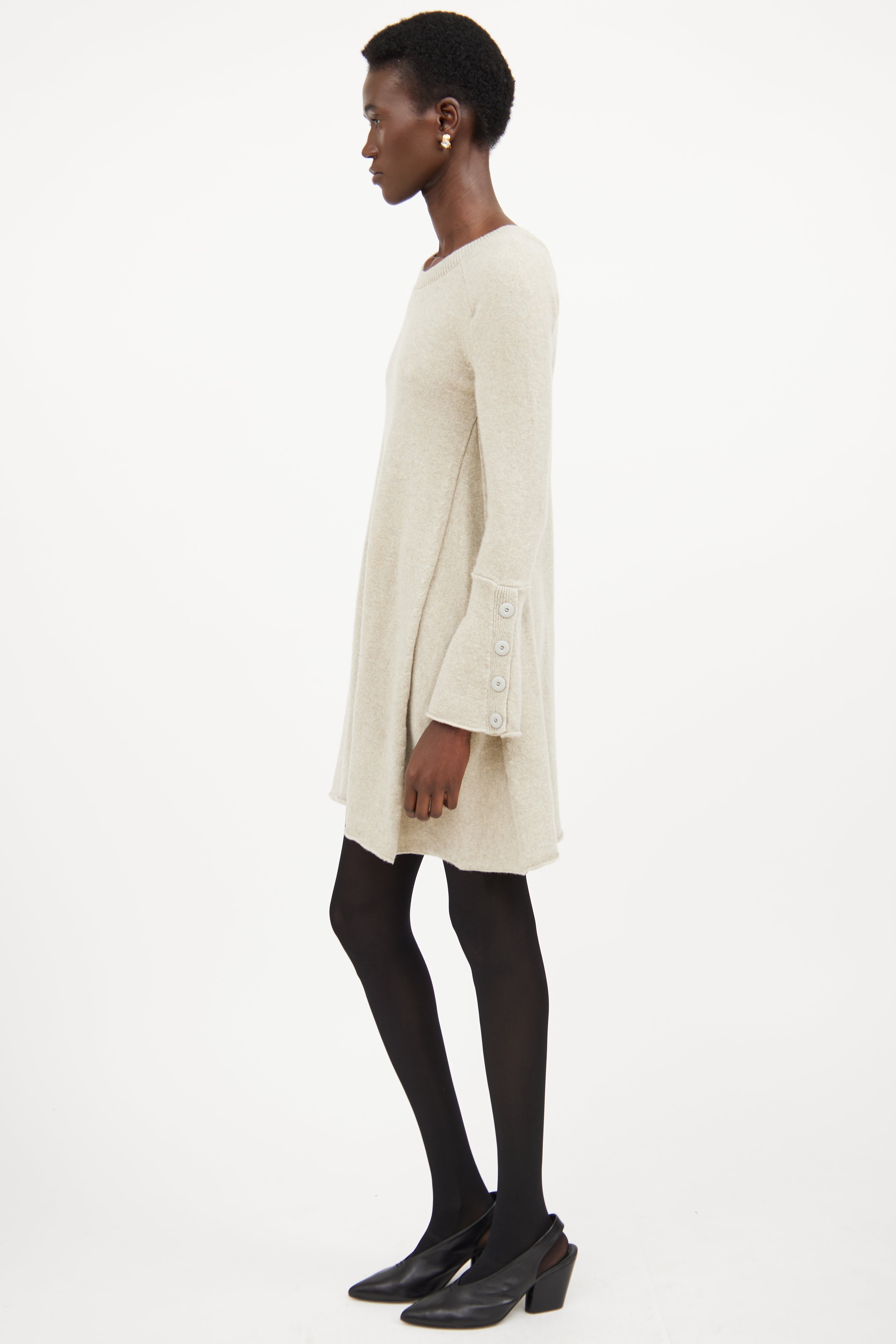 Balenciaga // Grey Wool Knit Sweater Dress VSP Consignment Balenciaga // Grey Wool Knit Sweater Dress VSP Consignment